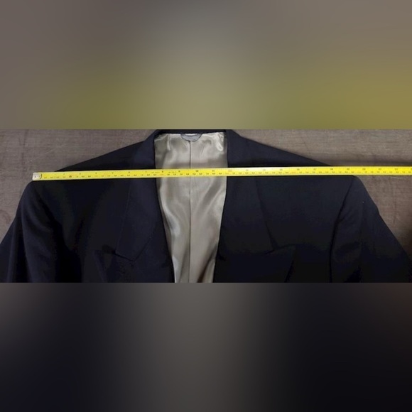 Chaps Blazer Men Navy Blue Linen Blend Ralph - Picture 11 of 13